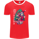 Anime Elf Christmas Tree Xmas Mens Ringer T-Shirt FotL Red/White