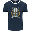 Viking Dream Ship Mens Ringer T-Shirt FotL Navy Blue/White