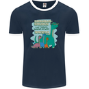Grandma-saurus Funny Dinosaur Grandkids Mens Ringer T-Shirt FotL Navy Blue/White