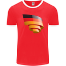 Curled Germany Flag German Day Football Mens Ringer T-Shirt FotL Red/White