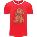 A Dachshund Puppy Dog Mens Ringer T-Shirt FotL Red/White