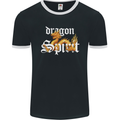 Dragon Spirit Fantasy Mens Ringer T-Shirt FotL Black/White