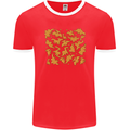 Chicken Nugget Dinosaurs Mens Ringer T-Shirt FotL Red/White