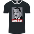 Dream Martin Luther King Black Lives Matter Mens Ringer T-Shirt FotL Black/White