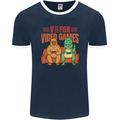 Video Games T-Rex Funny Bigfoot Dinosaur Mens Ringer T-Shirt FotL Navy Blue/White