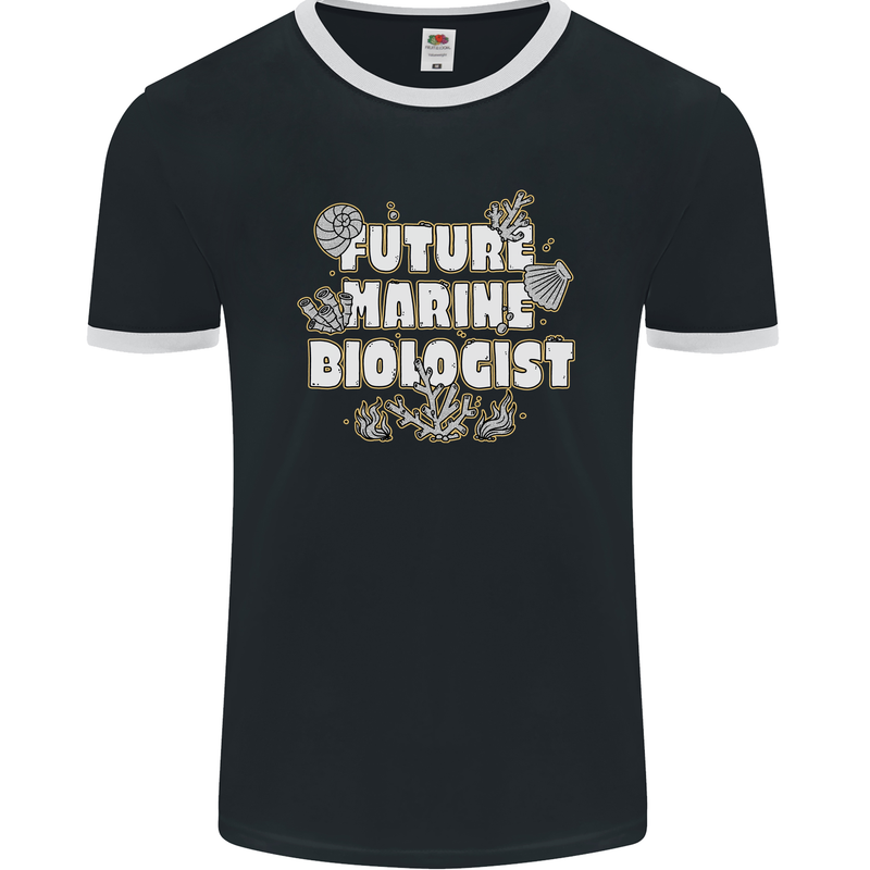 Future Marine Biologist Mens Ringer T-Shirt FotL Black/White