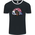 A Dachshund in Bed Dog Mens Ringer T-Shirt FotL Black/White