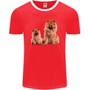 Chow Chows Dog Puppy Mens Ringer T-Shirt FotL Red/White