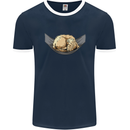 Goldendoodle on a Hammock Dog Mens Ringer T-Shirt FotL Navy Blue/White