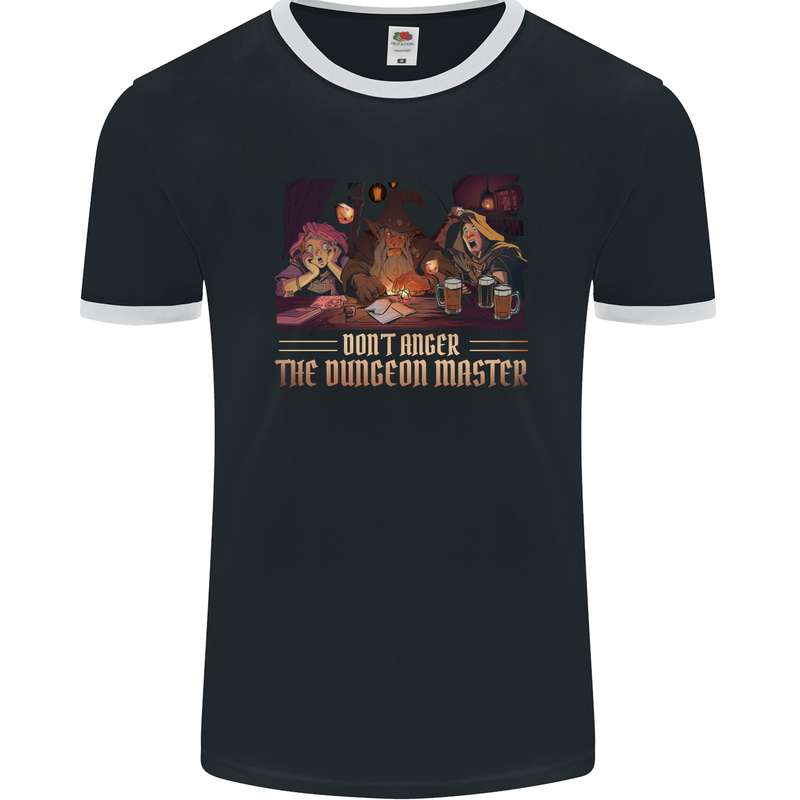 RPG Anger the Dungeon Master Role Play Games Mens Ringer T-Shirt FotL Black/White