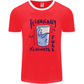 Technically the Glass is Always Full Science Geek Mens Ringer T-Shirt Red/White