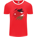 Torn Jordan Flag Jordanian Day Football Mens Ringer T-Shirt FotL Red/White