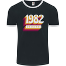 Retro 41st Birthday Original 1982 Mens Ringer T-Shirt FotL Black/White