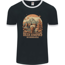 Beer Knows No Boundaries Camping hiking Mens Ringer T-Shirt FotL Black/White