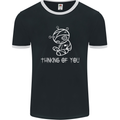 Thinking of You Voodoo Doll Goth Gothic Mens Ringer T-Shirt FotL Black/White