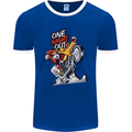 Biker Santa One Night Out Christmas Motorcycle Mens Ringer T-Shirt FotL Royal Blue/White