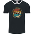 31st Birthday  Vintage Made In 1992 Mens Ringer T-Shirt FotL Black/White