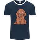 A Dachshund Puppy Dog Mens Ringer T-Shirt FotL Navy Blue/White
