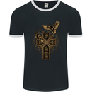 Odin Celtic Raven Viking Thor Ragnar Norse Mens Ringer T-Shirt FotL Black/White