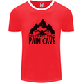 Swimming Pain Cave Swimmer Swim Mens Ringer T-Shirt Red/White