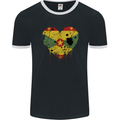 Love Grenada Flag Grenadians Day Football Mens Ringer T-Shirt FotL Black/White