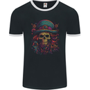 Psychedelic Pirate Skull LSD Trippy Demonic Mens Ringer T-Shirt FotL Black/White