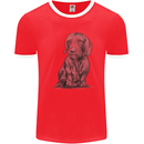 A Dachshund Dog Mens Ringer T-Shirt Red/White