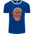 BBQ is My Favourite Funny Steak Grill Braai Mens Ringer T-Shirt FotL Royal Blue/White