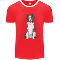 A Border Collie Mens Ringer T-Shirt FotL Red/White