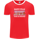 Happy Pills Antidepressants Dogs Mens Ringer T-Shirt FotL Red/White