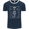 Funny Science RXN E- LOL ROFL XD P+ Geek Mens Ringer T-Shirt FotL Navy Blue/White