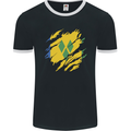 Torn Saint Vincent and Grenadines Flag Football Mens Ringer T-Shirt FotL Black/White