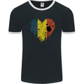 Love Chad Flag Chadian Day Football Mens Ringer T-Shirt FotL Black/White