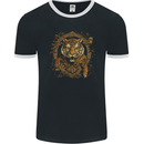 A Ferocious Tiger With a Japanese Background Mens Ringer T-Shirt FotL Black/White