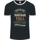 Premium Vintage 59th Birthday 1964 Mens Ringer T-Shirt FotL Black/White