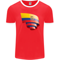 Curled Ecuador Flag Ecuadorian Day Football Mens Ringer T-Shirt FotL Red/White