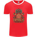 RPG Role Playing Games Crying Free Action Mens Ringer T-Shirt Red/White