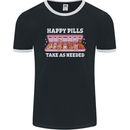 Happy Pills Antidepressants Dogs Mens Ringer T-Shirt FotL Black/White