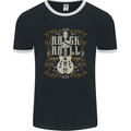 Rockstar Rock n Roll Guitar Skull Music Mens Ringer T-Shirt FotL Black/White