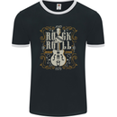Rockstar Rock n Roll Guitar Skull Music Mens Ringer T-Shirt FotL Black/White
