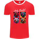 Andy Bearhol Funny Panda Bear Parody Art Mens Ringer T-Shirt FotL Red/White