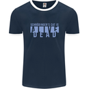 Schrodingers Cat Dead Alive Mens Ringer T-Shirt FotL Navy Blue/White