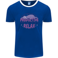 Funny Relaxing Sloth Mens Ringer T-Shirt Royal Blue/White