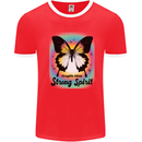Fragile Skin Strong Spirit Butterfly Mens Ringer T-Shirt Red/White