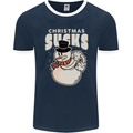 Christmas Sucks Bah Humbug Snowman Xmas Mens Ringer T-Shirt FotL Navy Blue/White