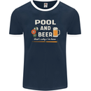 Pool and Beer That's Why I'm Here Mens Ringer T-Shirt FotL Navy Blue/White