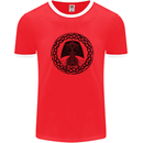 A Viking Ship Mens Ringer T-Shirt Red/White