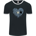 Love Somalia Flag Somalian Day Football Mens Ringer T-Shirt FotL Black/White