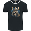 Viking With Horned Helmet Mens Ringer T-Shirt FotL Black/White