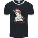 Christmas Beagle Funny Dog Xmas Mens Ringer T-Shirt FotL Black/White
